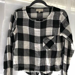 Black and white plaid shirt